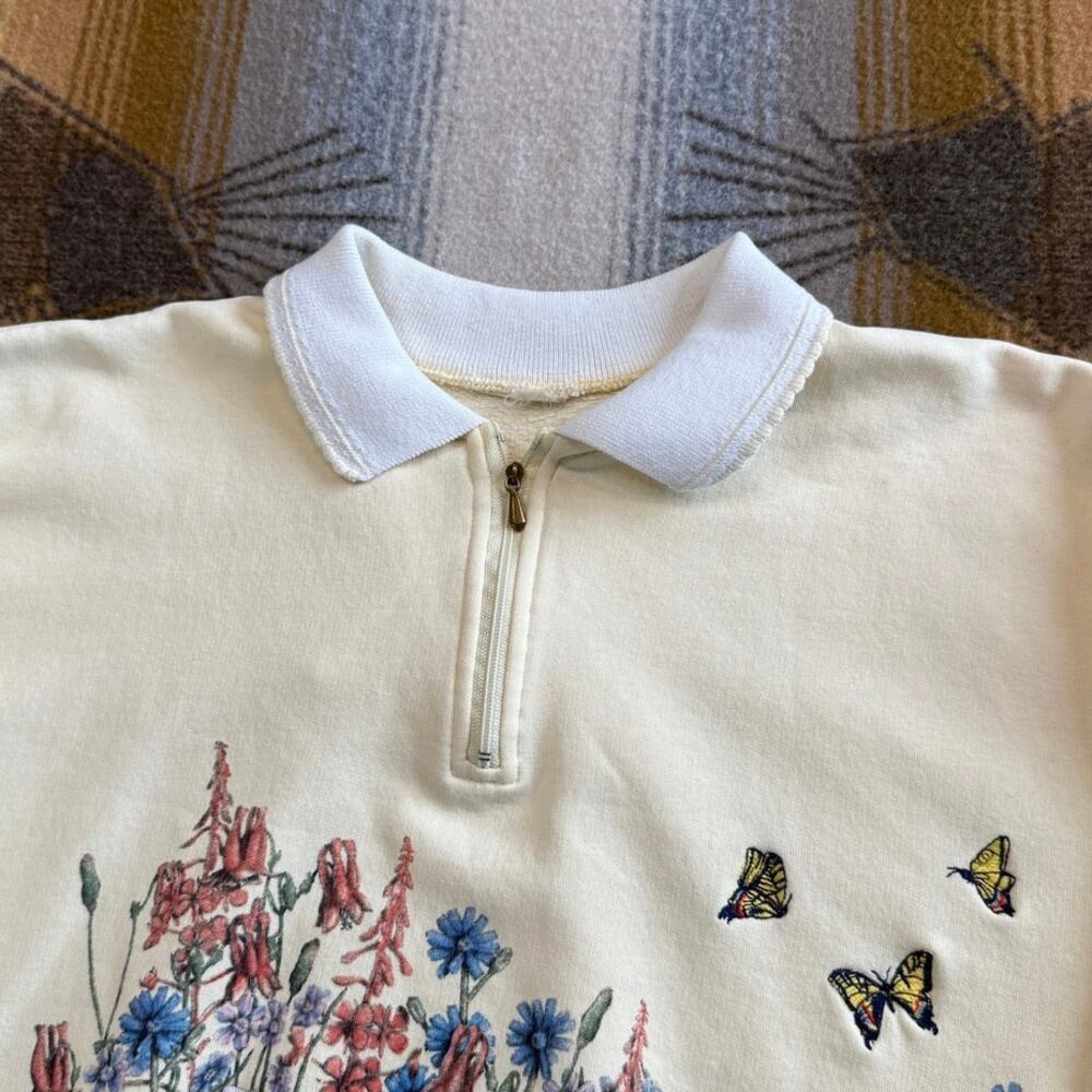 Vintage 90s Women’s Art Unlimited Butterfly Nature Outdoor Sweatshirt Size Small - Picture 3 of 14